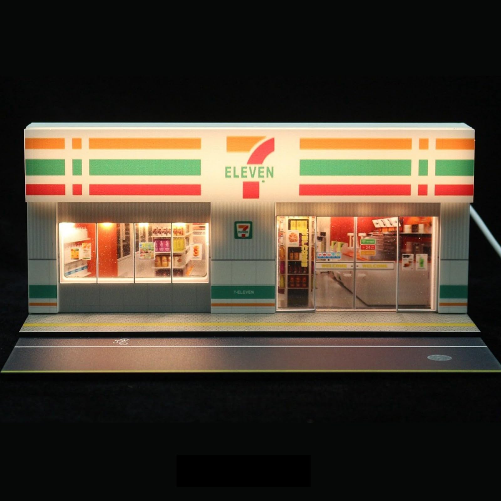 Amazon | ジオラマ 建築模型 1:64 USB点灯可能 店舗 街路 装飾車道